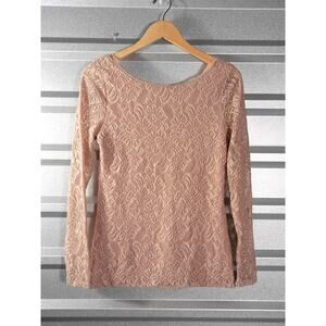 White House Black Market Lace Long sleeve Shirt Sz S